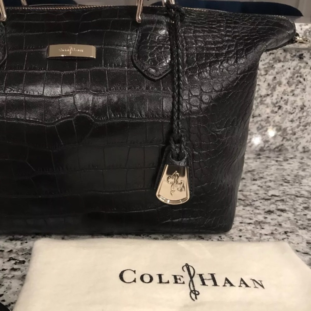 ✨SOLD!✨Cole Haan NWT! RARE Leather Croc Speedy Bag - Picture 8 of 8